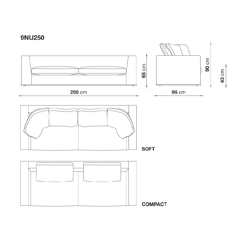 Maxalto OTIUM SOFT Sofa 250 cm