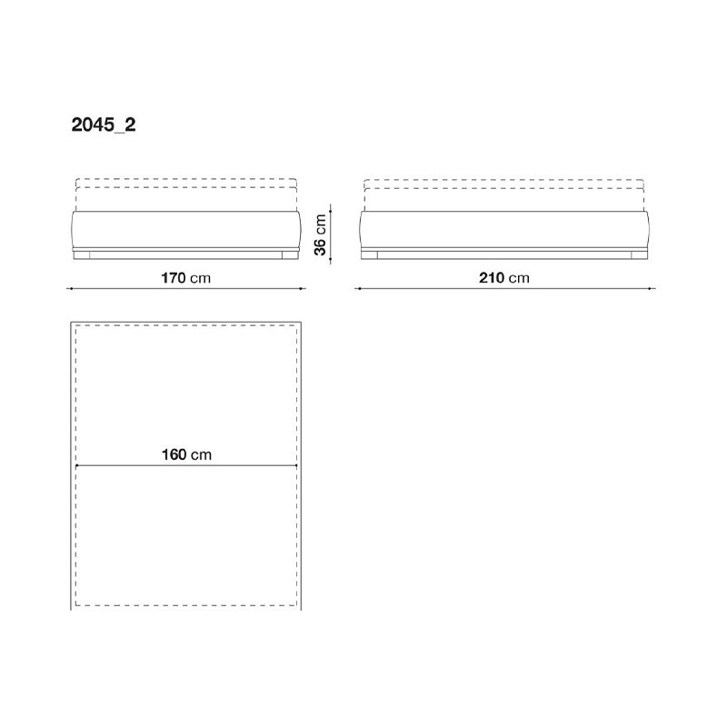 Maxalto BAUCI Bett - für Matratzengröße 160 x 200 cm