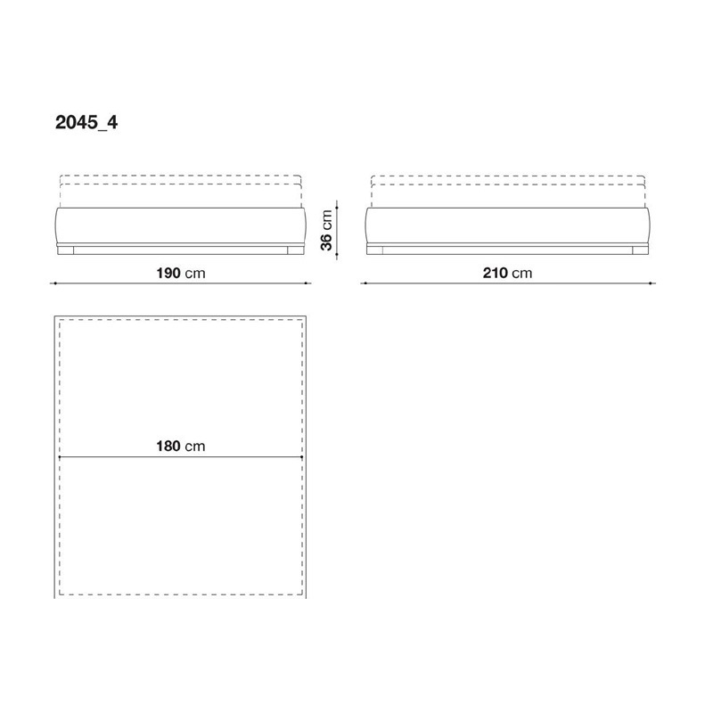 Maxalto BAUCI Bett - für Matratzengröße 180 x 200 cm