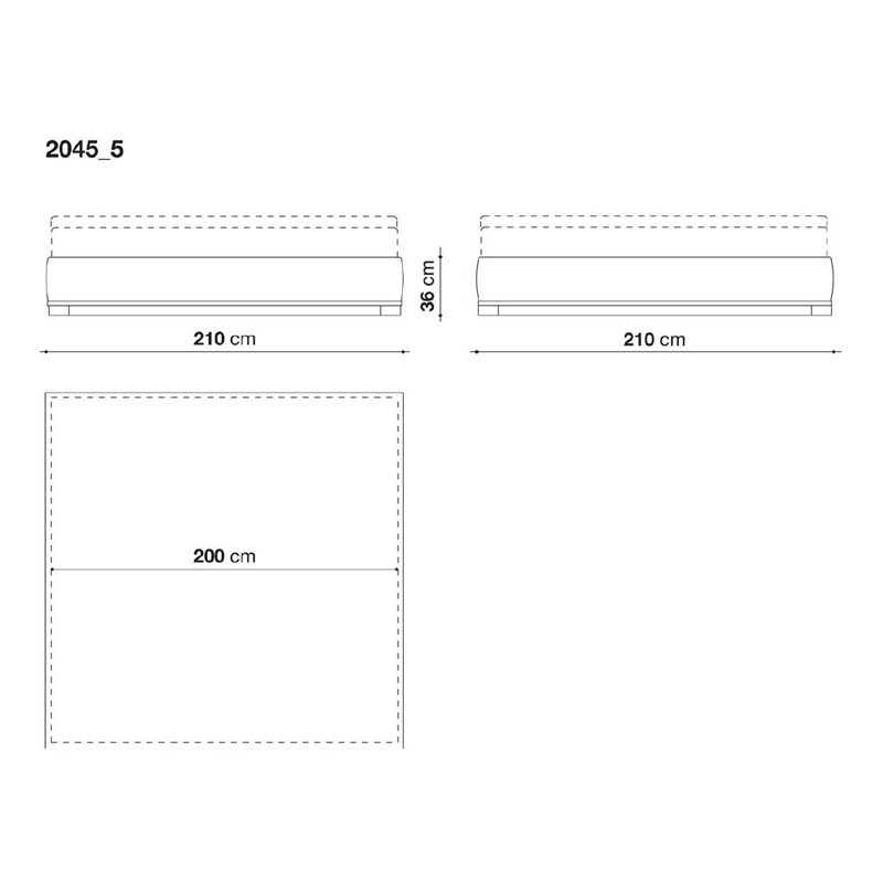 Maxalto BAUCI Bett - für Matratzengröße 200 x 200 cm