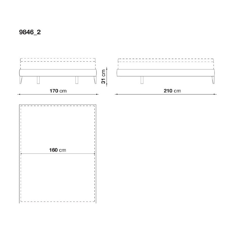 Maxalto FILEMONE Bett, Variante B - 160x200cm