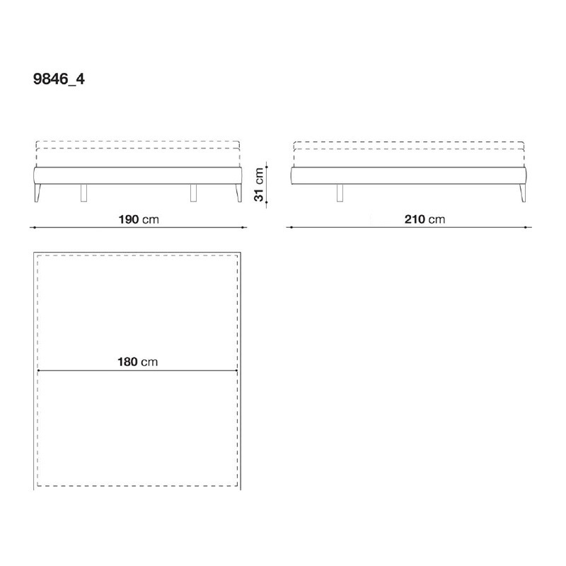 Maxalto FILEMONE Bett, Variante B - 180x200cm