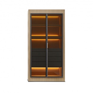 ERACLE Vitrine mit Glastüren Fachböden und Schubladenelement 110x220cm