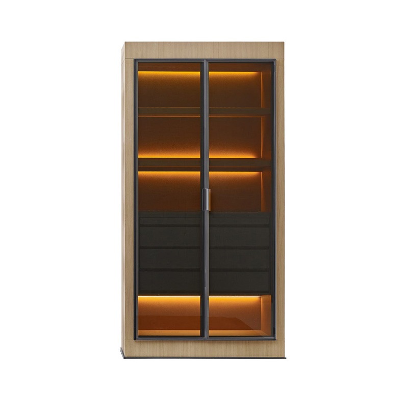 ERACLE Vitrine mit Glastüren Fachböden und Schubladenelement 110x220cm