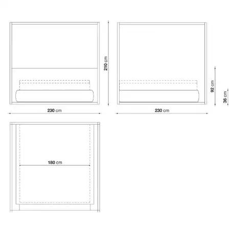 Maxalto ALCOVA Bett - 180 x 180 cm