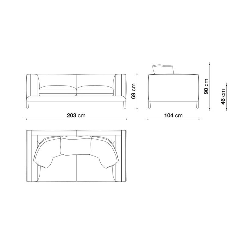Maxalto DIVES SOFT Sofa - 203 cm
